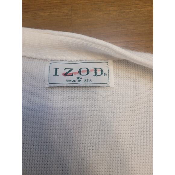 🧶 VTG IZOD 90s Grandpa Cardigan – Men’s XL – Ivory White Knit Sweater –USA Made - Picture 5 of 9